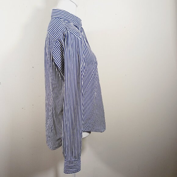 Ralph Lauren Slim Fit Navy & White Pin Stripe Shirt, Cotton , Size 10, Preppy - Picture 7 of 16
